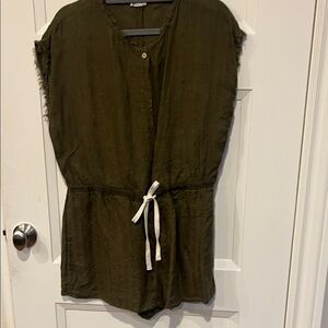 Chic Olive Jumpsuit with Tie Waist